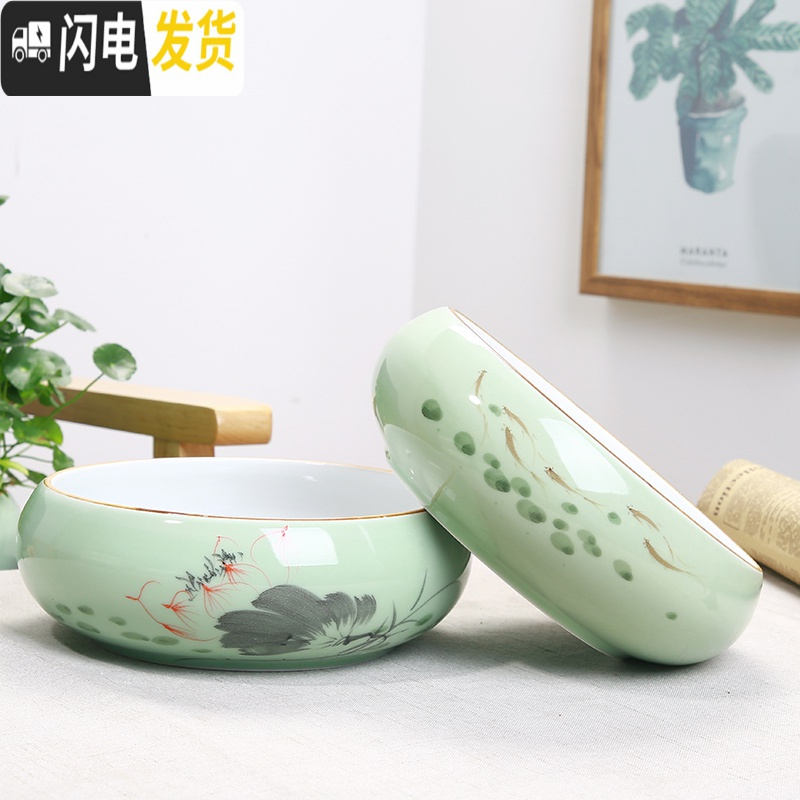 三维工匠清钱铜花盆水仙花睡莲碗莲无孔一叶莲陶瓷室内水培多肉大号 水培19款 中等花盆容器