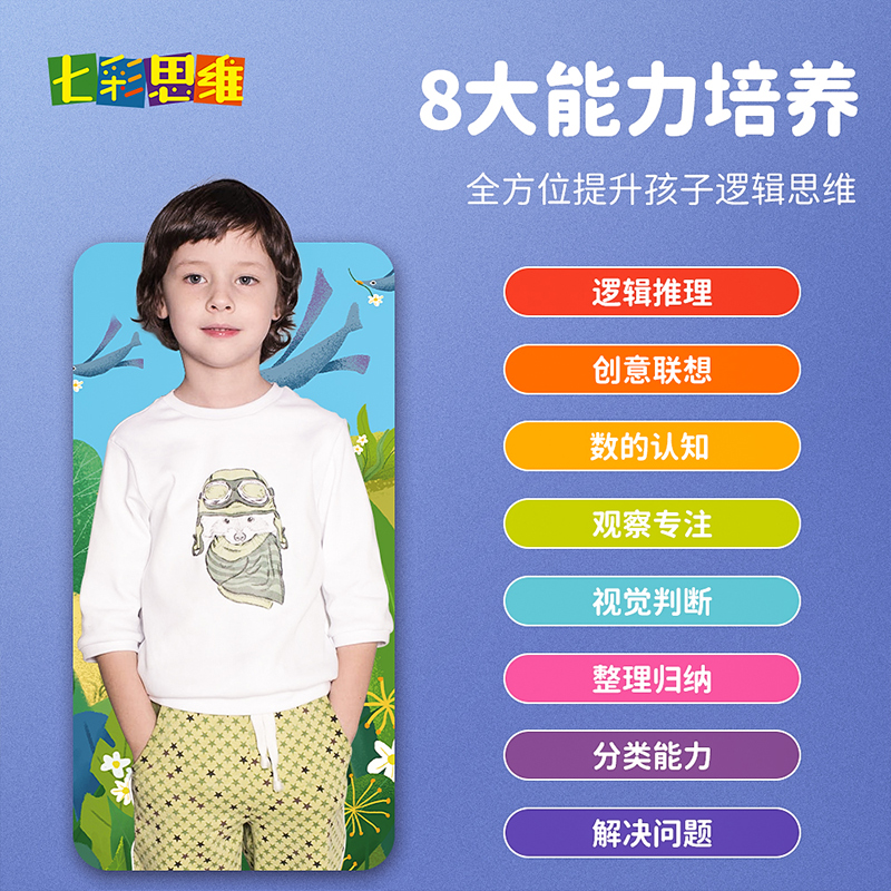 4-5岁套装(8本书+8格魔盘) [正版]多元思维逻辑找不同专注力训练幼儿园启蒙早教3岁玩具小中大班思维训练幼小衔接课程高清大图