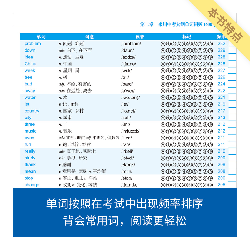来川初中英语语法分级讲练蓝宝书 初中通用 [正版]来川中考英语单词词频词汇蓝宝书背单词英语单词3500词汇初中初七八九年