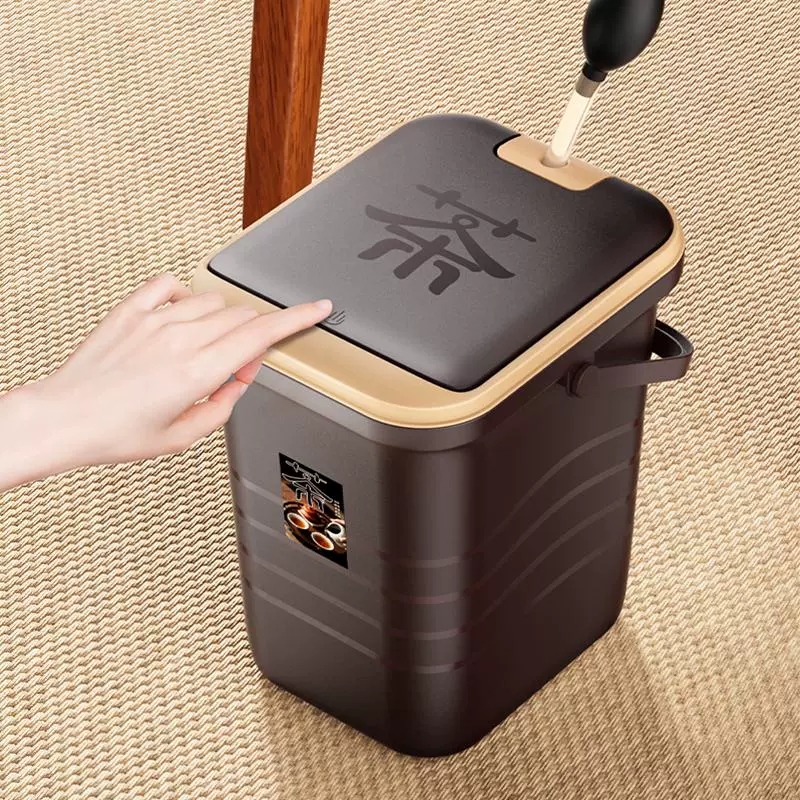 鑫环境 10L带管球阀 渣茶桶茶渣桶分离过滤排水桶茶台茶几废水桶