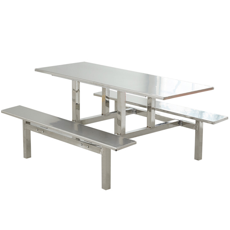铭思达不锈钢食堂餐桌六人位套高清大图
