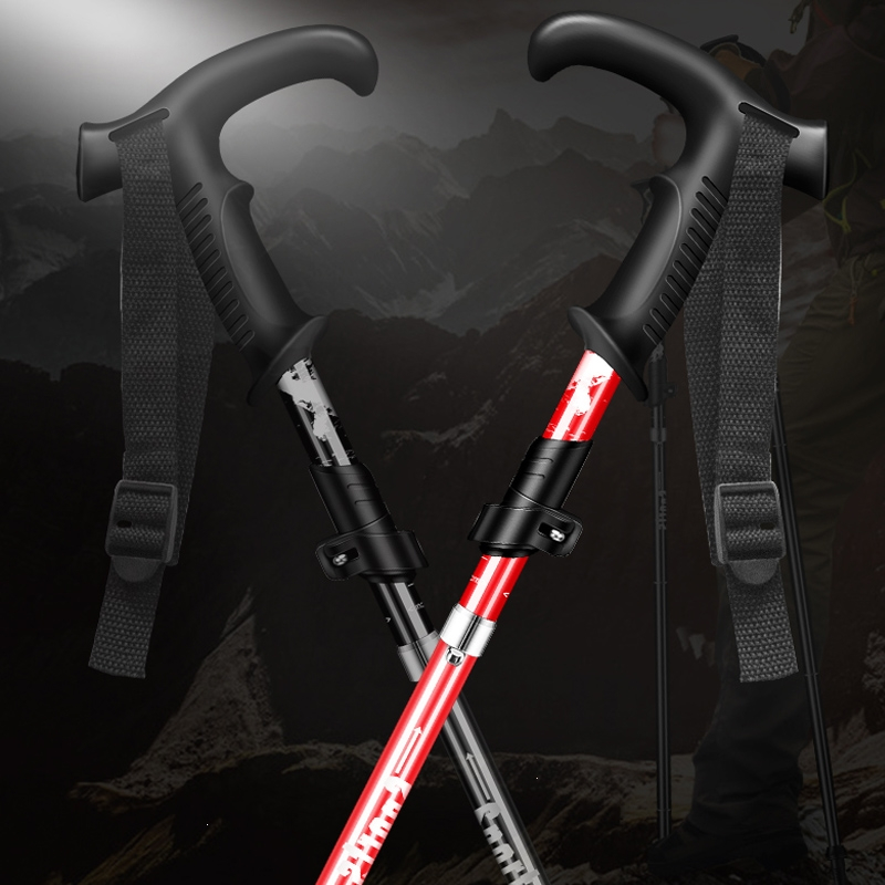 古达折叠登山杖伸缩手杖男女爬山拐杖户外装备多功能扙
