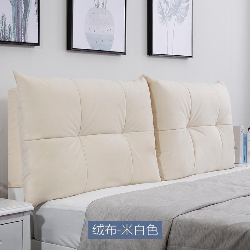 家柏饰(CORATED)床头靠垫软包大靠背靠枕卧室实木床上榻榻米布艺可拆洗定制 绒布米白色 150X60cm【默认有床头使用无床头备注】