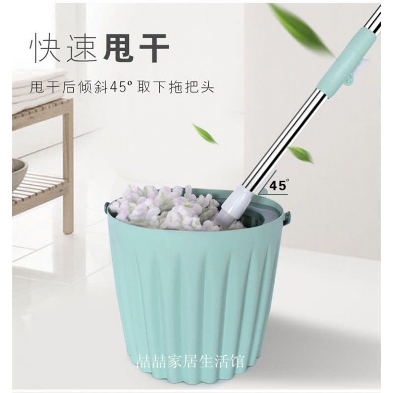 家用单桶旋转拖把手压旋转小单筒迷你甩干桶免手洗单桶好神拖图片