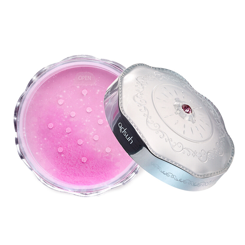 巧迪尚惠(Qdsuh)蜜桃俏颜粉蜜散粉定妆粉 控油持久亮颜修容蜜粉 散粉遮瑕提亮保湿防水 #1淡粉色(肌肤白皙MM)高清大图