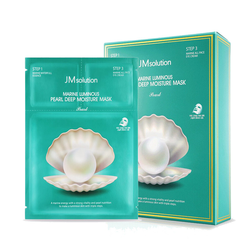 JM solution 蜂蜜蜂胶面膜 玻尿酸精华 保湿补水修复提亮蚕丝面贴膜 海洋珍珠三部曲面膜10片/盒