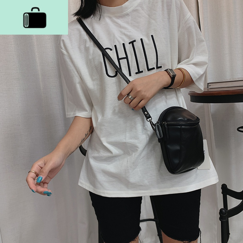 贝壳黑色小包女斜挎夏天迷你手机包包2020新款潮皮质简约百搭女包NEW LAKE 黑色女斜挎包