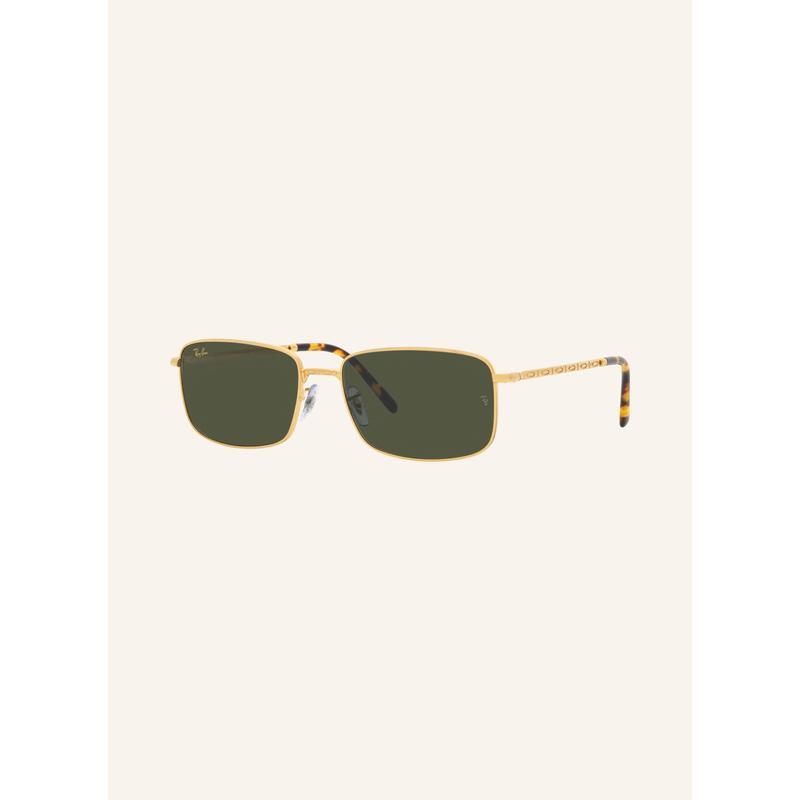 RayBan雷朋男士金属框矩形太阳眼镜 轻便时尚防紫外线随身携带
