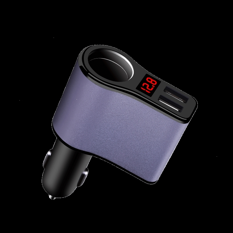闪电客型载充电器转换一拖三点烟器电源usb汽用多功能快充插头 CC05黑银