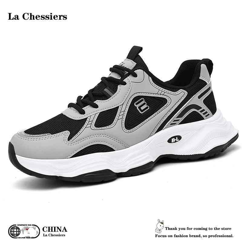 La Chessiers男鞋春秋季2025新款潮牌透气男士网面休闲运动老爹百搭休闲潮鞋