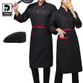 Tduo长袖厨师服三件套 U24 套 L 黑色