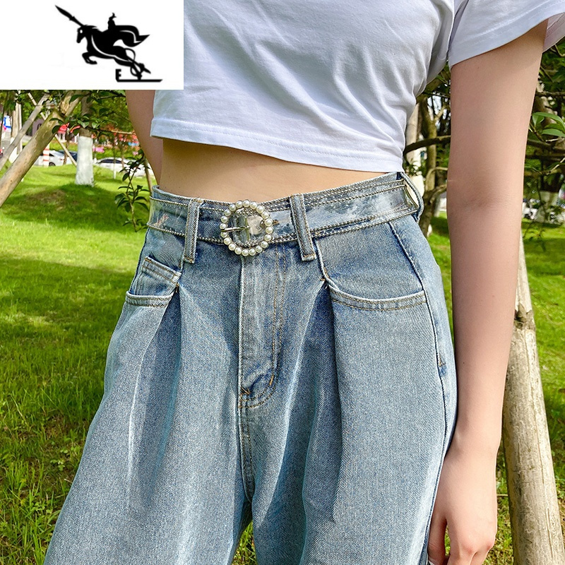 newlake透明腰带女夏季新款装饰搭配牛仔裤镶钻气质学生珍珠水钻百搭