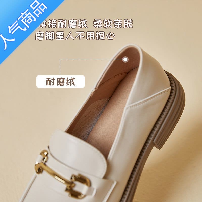 SUNTEK乐福鞋女2023年新款夏季女鞋英伦风小皮鞋百搭jk通勤平底单鞋图片