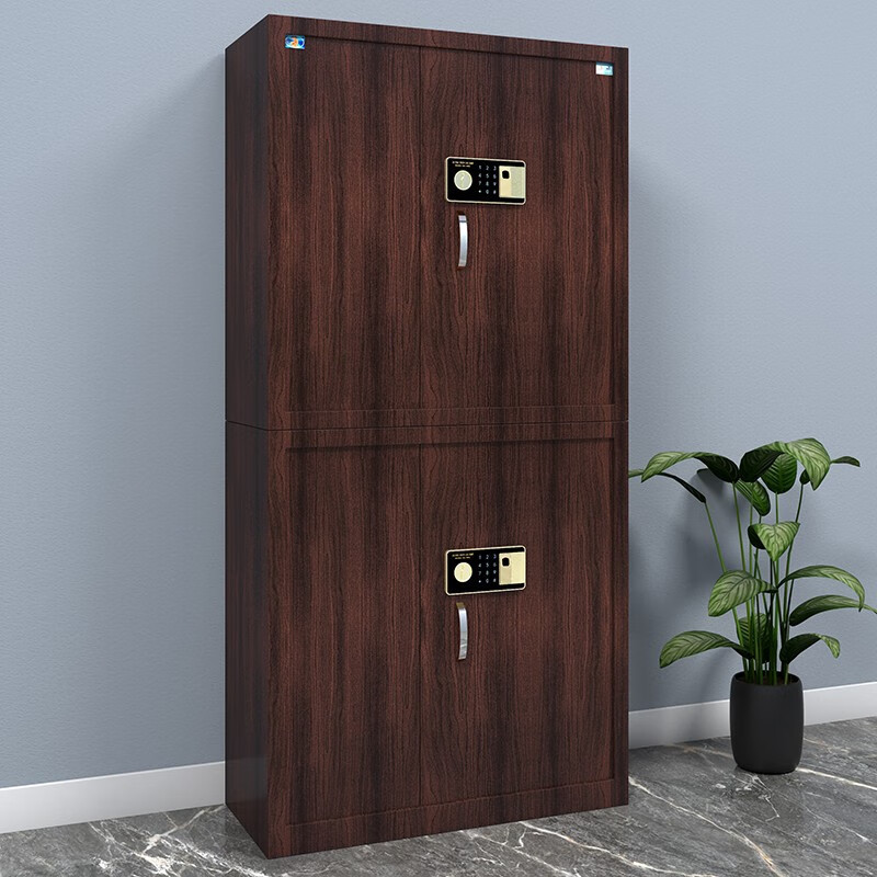 虎牌 电子保密柜 大型指纹密码锁钢制保险柜办公用分体双节文件柜