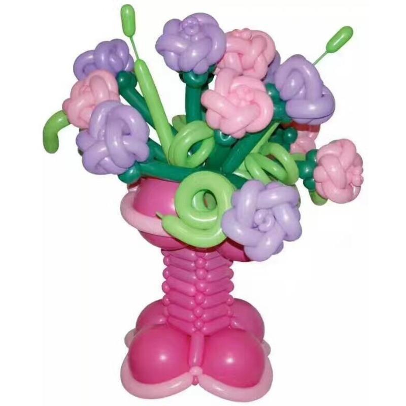 单色加厚1.8克小太子长条气球儿童玩具街卖魔术娃娃气球 玫红色100个