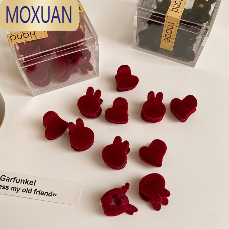 MOXUAN儿童毛绒爱心发夹女童宝宝编头发小卡子发饰小女孩刘海夹头饰抓夹