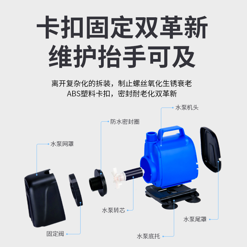 意牌鱼缸水族潜水泵家用220v过滤器高扬程多功能大流量功率高清大图