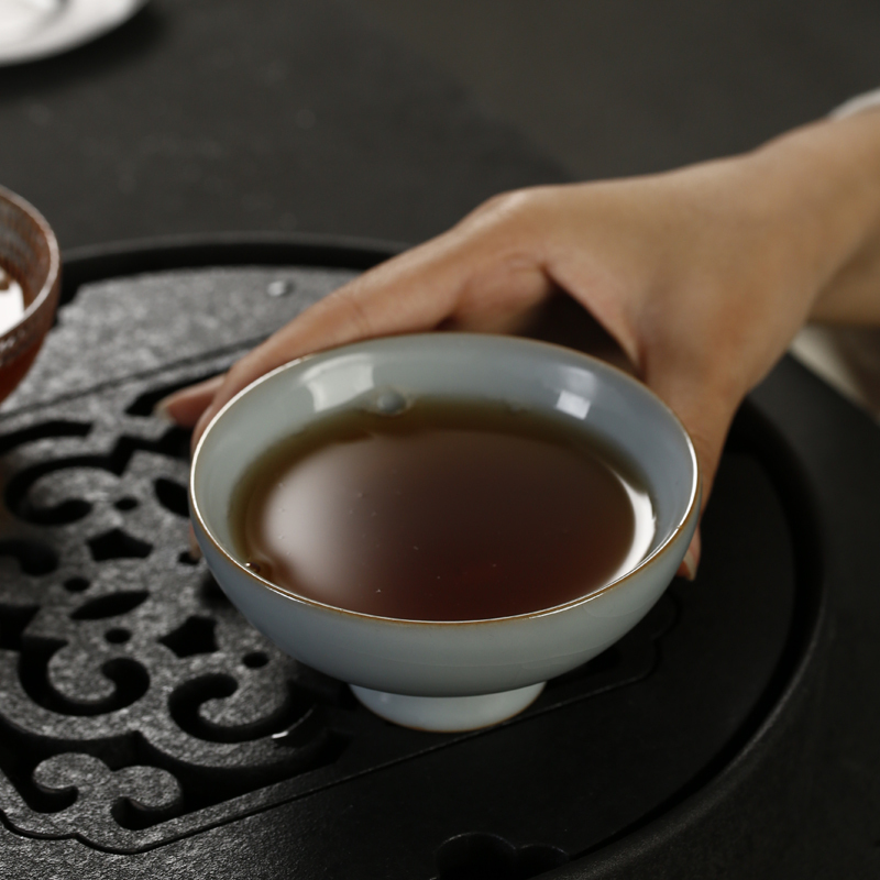 戴云品格 手工汝窑禅定杯陶瓷茶具单杯汝瓷品茗杯开片主人杯大号茶杯礼品 包容杯礼盒