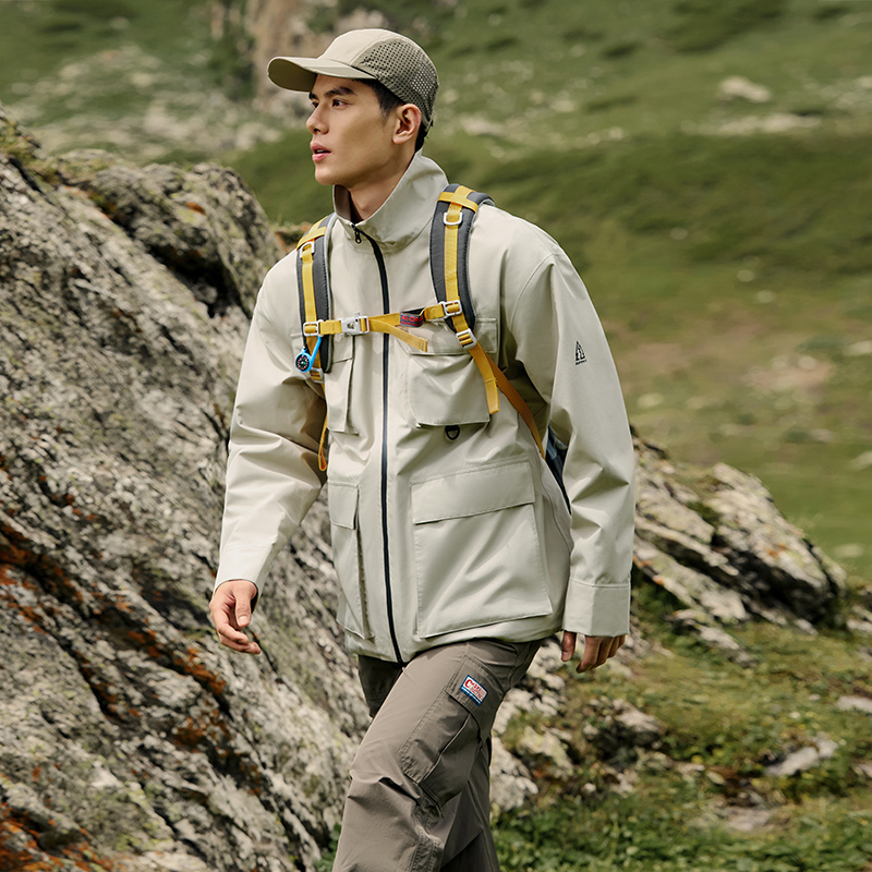 361°冲锋衣男新款男士防水立领硬壳冲锋衣户外运动登山服高清大图