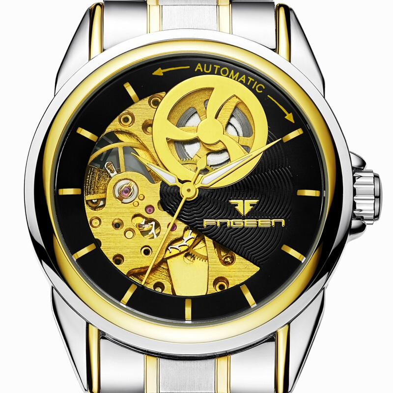 芬尊fngeen男士手表夜光防水日历全自动机械表男商务休闲腕表8801