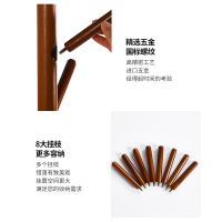 尔迈简易落地室内简约衣帽架欧式带裤架挂衣架晾衣服架 胡桃色