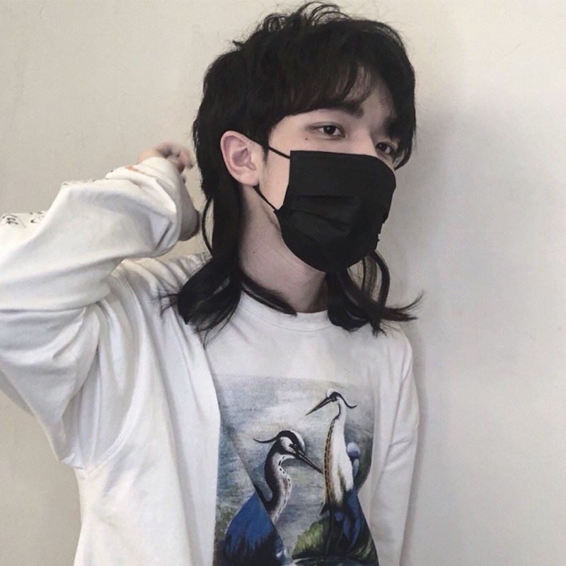 鲻鱼头男士个性假发片接长发的逼真发片隐形无痕披肩发整顶假发套 深棕色 一片式假发