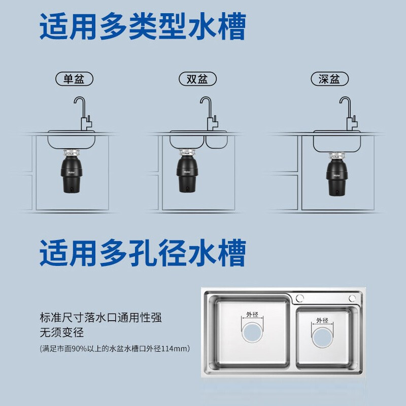 海尔(Haier)垃圾处理器全自动厨房餐余家用食物粉碎骨头碎渣机LD-EWA