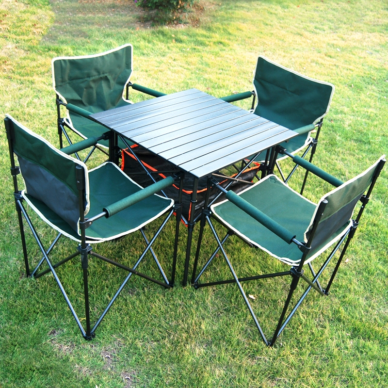 户外车载折叠桌椅套装古达户外一桌四椅便携式自驾游露营烧烤野餐休闲
