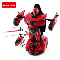星辉(Rastar)RS战警陆空互动组合 遥控变形机器人+遥控飞机74700-14红色