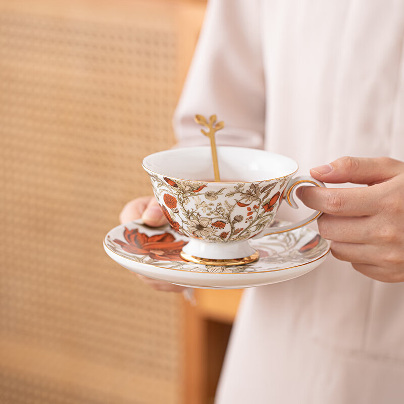 苏氏陶瓷/SUSHI CERAMICS J1086 咖啡杯礼盒套装秋意浓陶瓷马克杯子茶具闺蜜生日乔迁新婚伴手礼高清大图