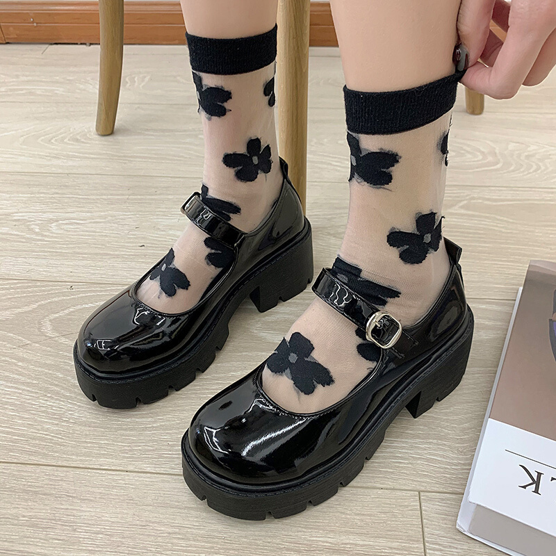 述雅小皮鞋女新款一字扣软妹日系复古玛丽珍鞋厚底洛丽塔学院jk制服鞋