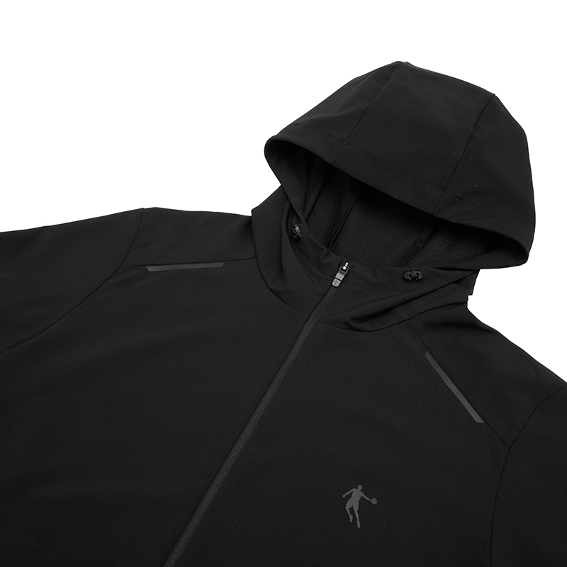 乔丹 男款梭织风衣运动风衣速干外套 KFD33251142S 黑色高清大图