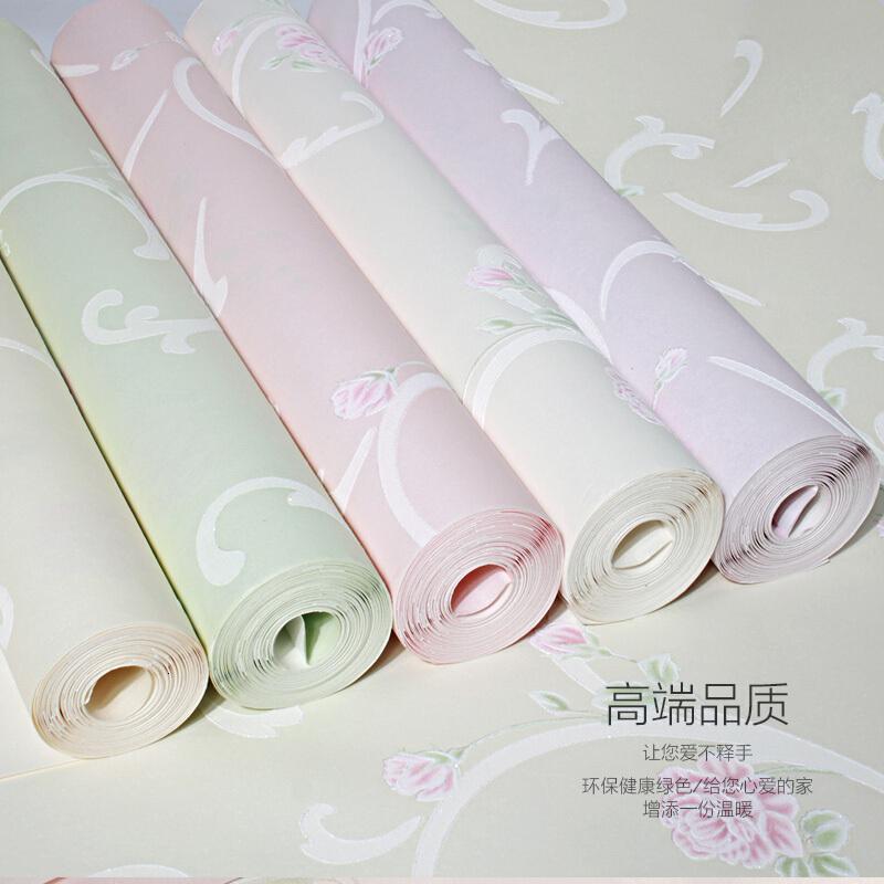 欧式田园墙纸无纺布墙纸卧室温馨婚房客厅电视背景墙壁纸3d立体本款不是自粘的墙贴需使用胶水仅墙纸壹德壹