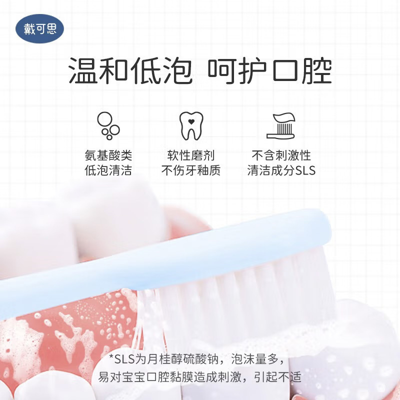 戴可思儿童健齿牙膏西柚味牙膏50g(0-3岁)高清大图