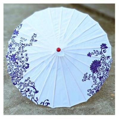 青花花纹 84cm[竹竿]普通款半穿84cm 青花瓷工艺伞舞蹈道具伞成人跳舞