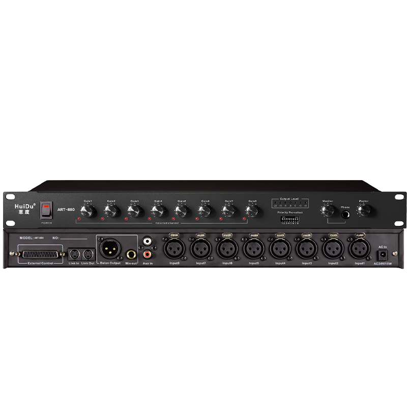 惠度(HuiDu)专业八通道智能混音器有线话筒扩展集线器处理器ART-880(销售单位:台)高清大图