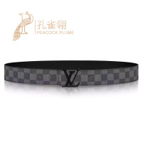 Louis Vuitton LV路易威登孔雀翎海外直邮新款针扣男士腰带40mm腰带灰色系 M9808T