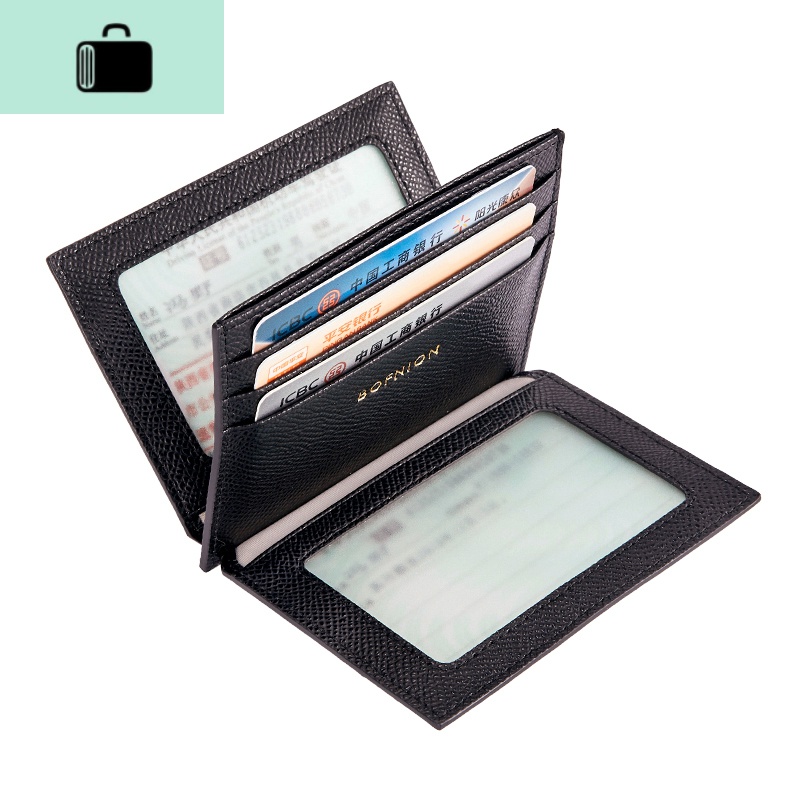 卡包女式超薄皮迷你零钱包卡套一体小巧多功能小卡夹驾驶证皮套NEW LAKE 12卡位-黑色