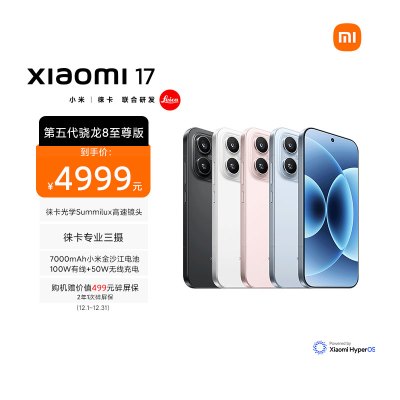 Xiaomi 17 雪山粉 16GB内存 512GB存储