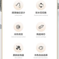 浪鲸(SSWW)厨房水龙头双模式冷热水龙头洗菜池水槽精铜360°旋转抽拉洗菜盆
