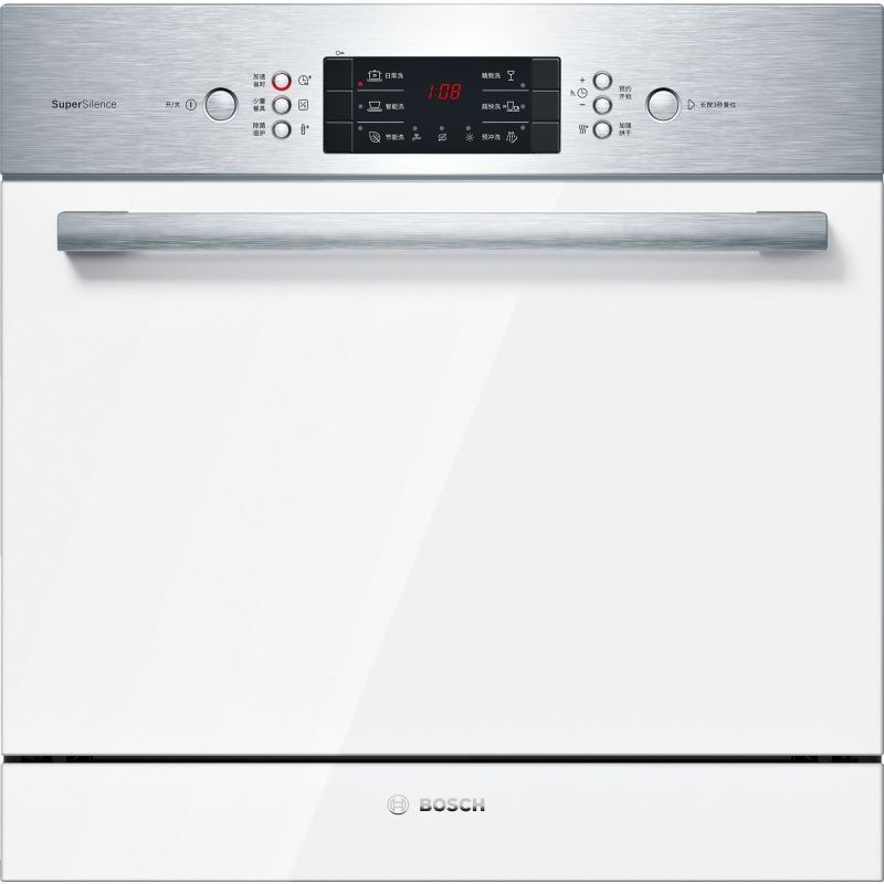 博世(BOSCH)SCE46HW00C 西班牙原装进口8套嵌入式洗碗机 白色