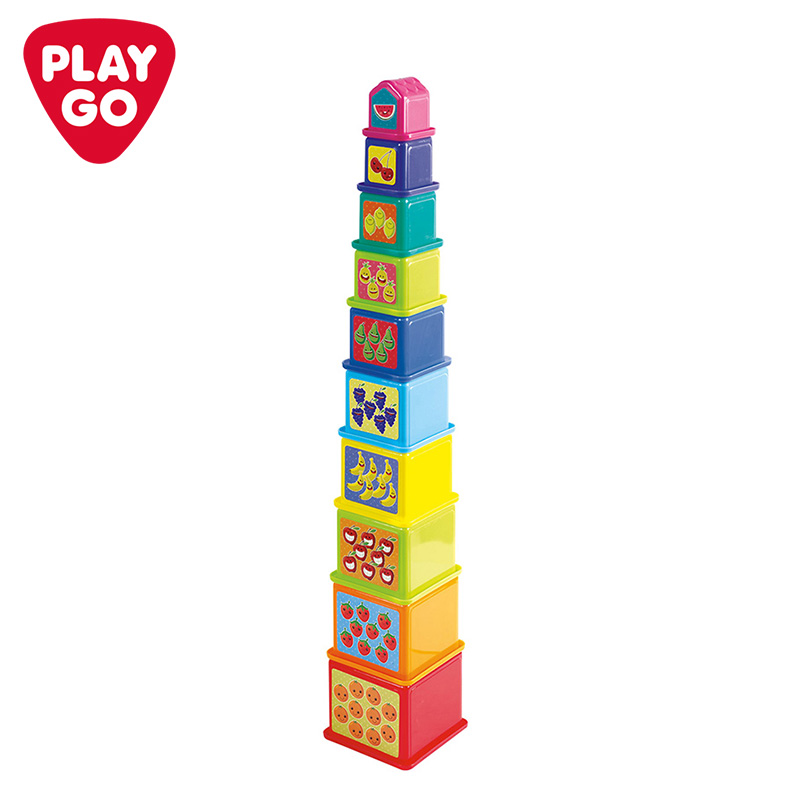 PLAYGO 叠叠杯彩虹塔1-3岁宝宝叠叠乐婴儿益套杯玩具男女孩2382_2382趣味叠叠高