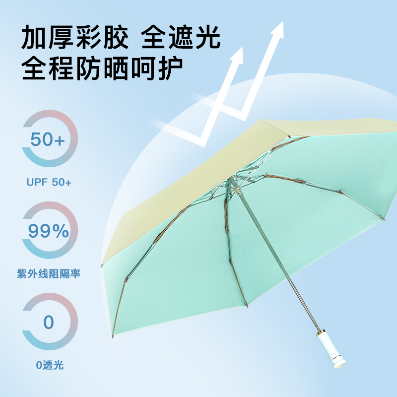 红叶五折伸缩柄伞颜色随机-3983高清大图