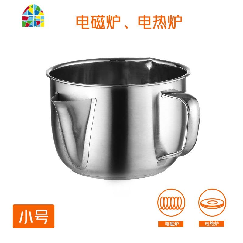 304不锈钢奶锅不粘锅热奶锅小电磁炉婴儿宝宝辅食锅滤油 FENGHOU 304奶锅[可滤油]两用特大号单柄带盖图片
