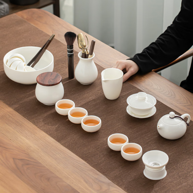 苏氏陶瓷 羊脂玉白瓷功夫茶具高清大图