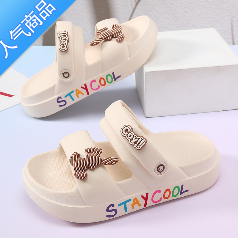 SUNTEK凉鞋女款外穿休闲舒适女鞋百搭女士踩屎感防滑软底情侣两穿凉拖鞋高清大图