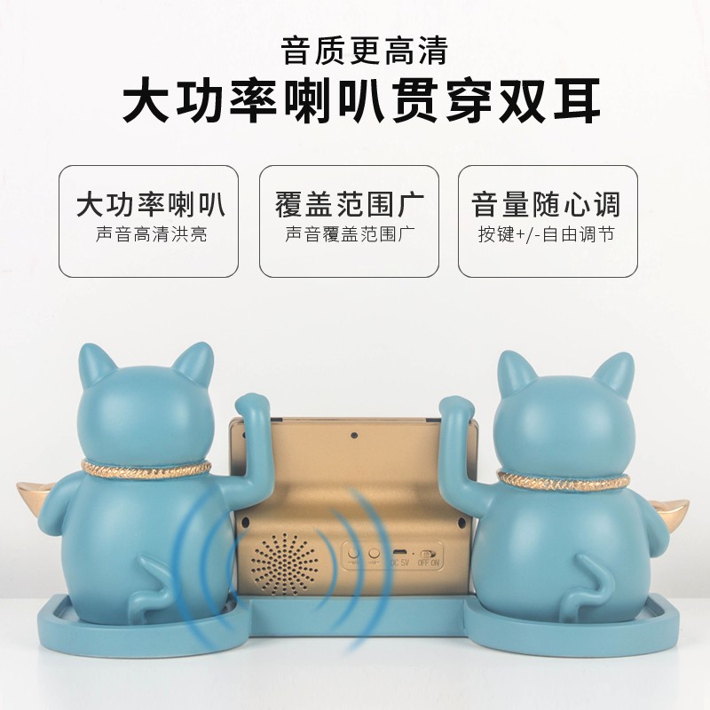猫开业礼品摆件创意新店开张收银台支付二维码收款码 三维工匠 B款XR_344金色_普通纸盒猫高清大图