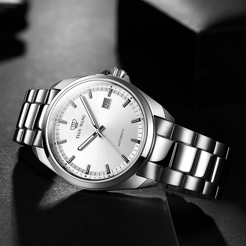 天王表(tianwang)手表 山河系列钢带机械表商务男士手表钟表5976