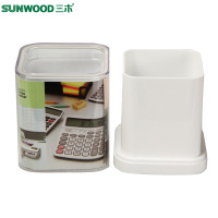 三木(SUNWOOD)6142方形笔筒4个装 时尚商务笔座 创意时尚多功能笔筒 办公文具用品 颜色随机 笔筒/笔袋