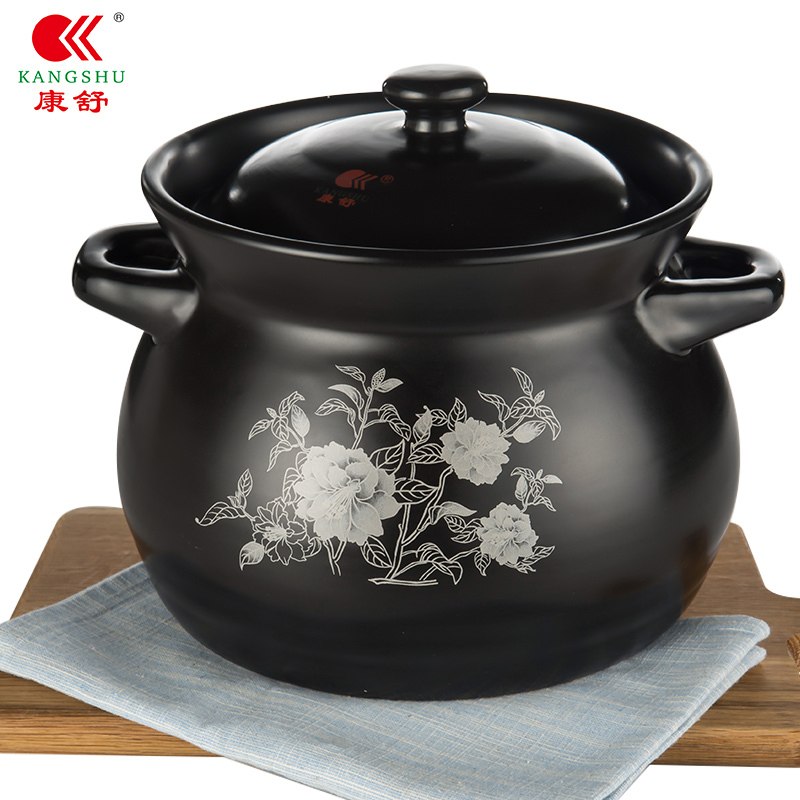 康舒砂锅炖锅耐高温瓦罐汤煲陶瓷小沙锅煲汤锅家用明火燃气汤锅2.